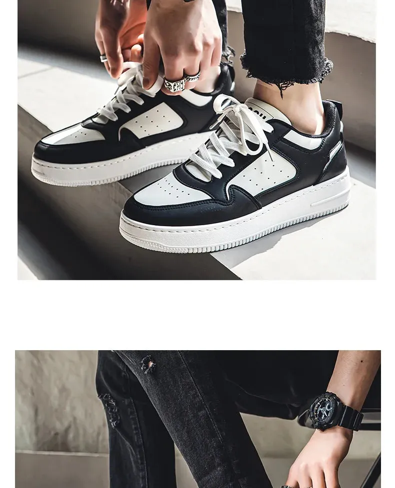 Men Casual Leather Comfortable Flat Slip-on White Shoes