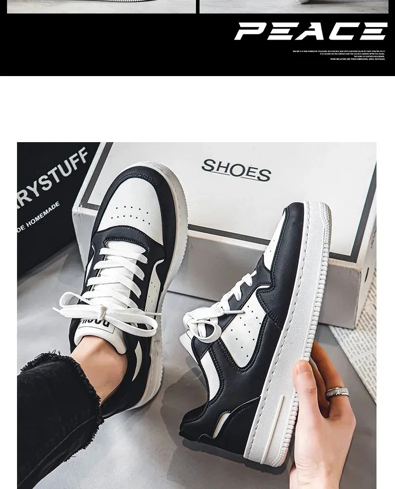 Men Casual Leather Comfortable Flat Slip-on White Shoes