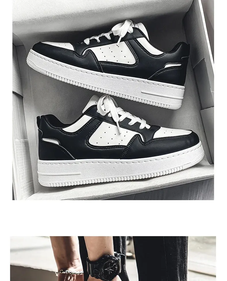 Men Casual Leather Comfortable Flat Slip-on White Shoes