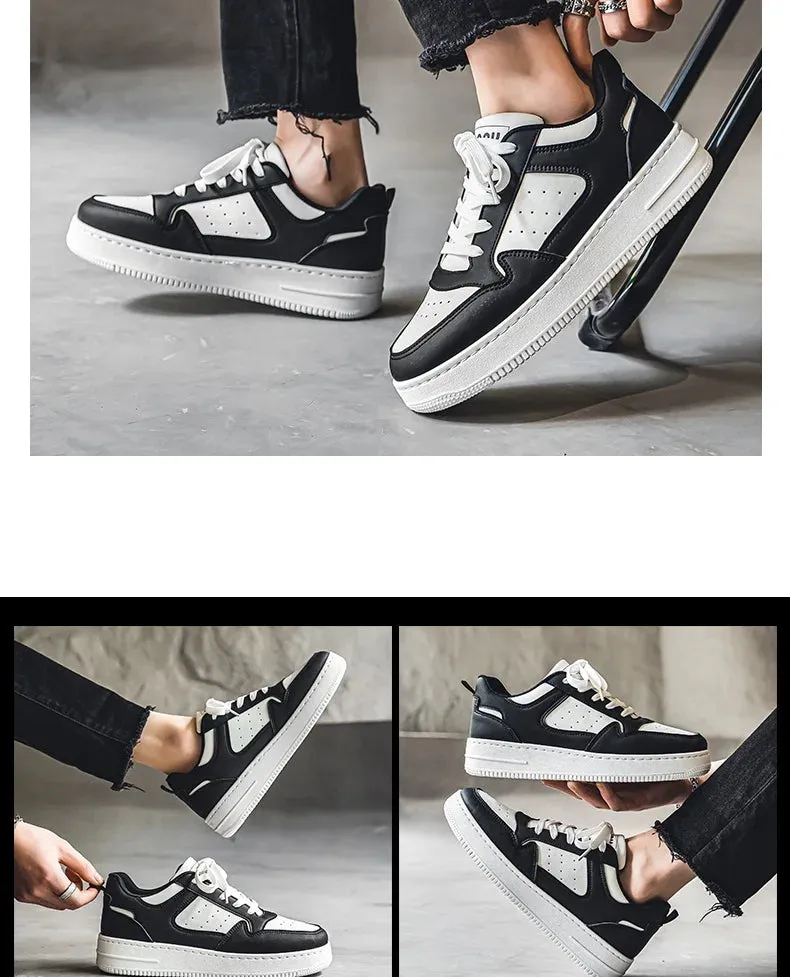 Men Casual Leather Comfortable Flat Slip-on White Shoes
