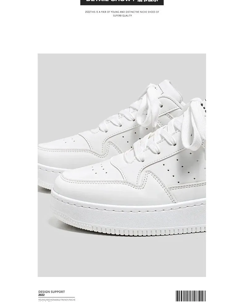 Men Casual Leather Comfortable Flat Slip-on White Shoes