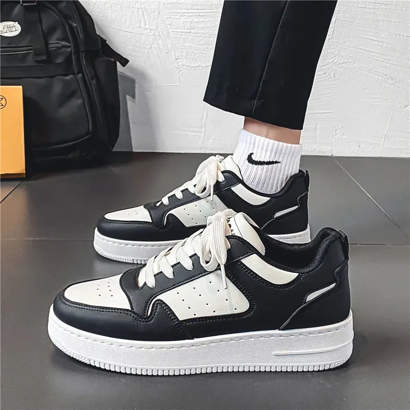 Men Casual Leather Comfortable Flat Slip-on White Shoes