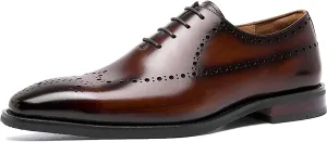 Men Formal Leather Lace Up Derby Lightweight Office Work Business Dress Wedding Brogues Oxford Shoes,Brown-40
