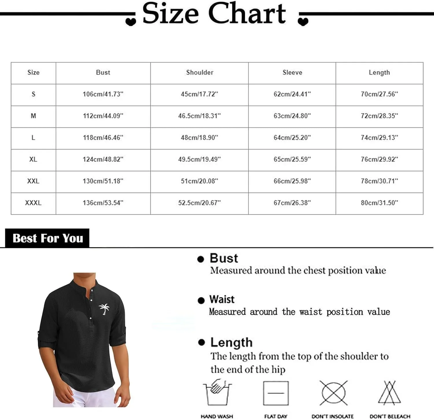 Mens 3/4 Sleeve Shirts Mock Turtleneck Coconut Tree Print Summer Henley Shirt Casual Waffle Roll Up Sleeve Beach Tops