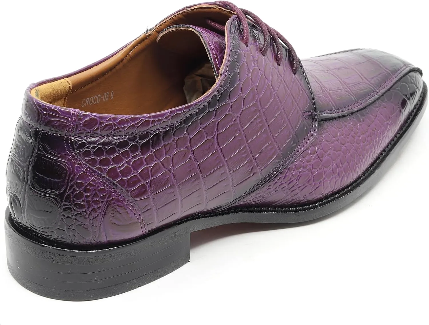 Men's Alligator Crocodile Print Oxford Fashion Lace Up Dress Shoe croco-03