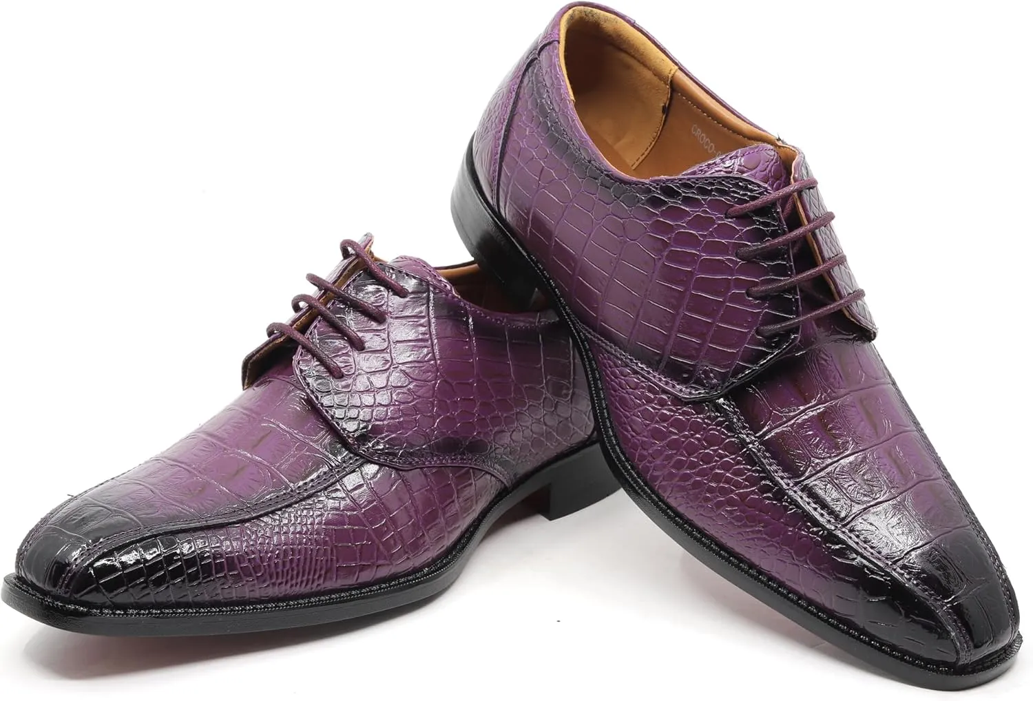Men's Alligator Crocodile Print Oxford Fashion Lace Up Dress Shoe croco-03