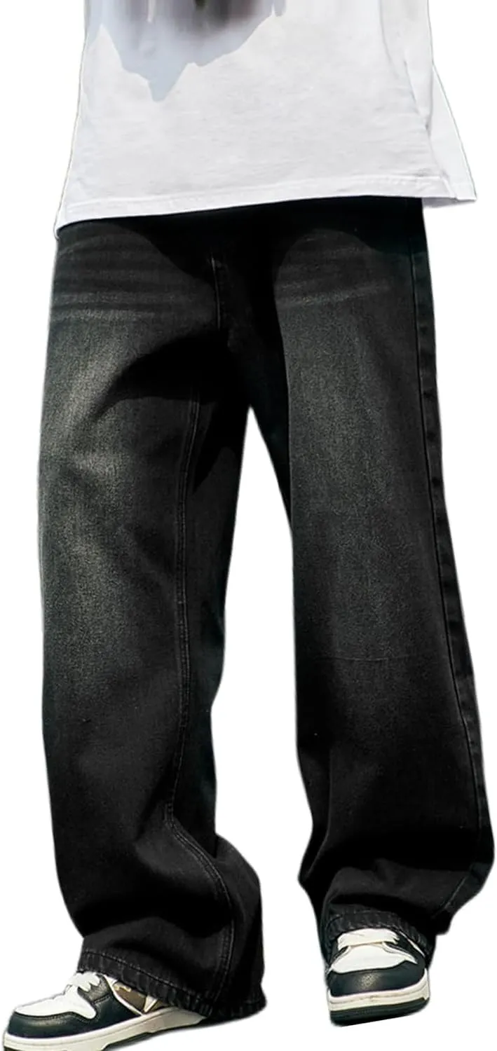 Men's Baggy Jeans Y2k Hip Hop Skater Jeans Vintage Dance Skateboard Pants Loose Fit Denim Jeans