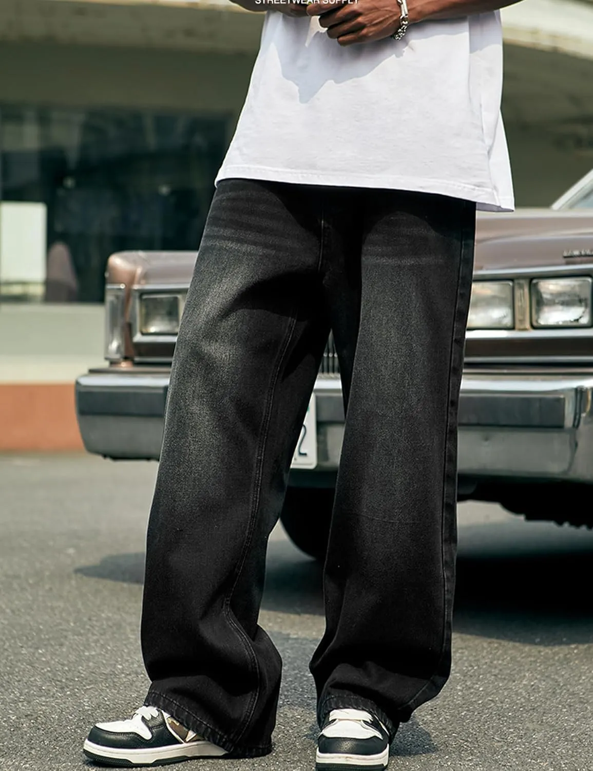 Men's Baggy Jeans Y2k Hip Hop Skater Jeans Vintage Dance Skateboard Pants Loose Fit Denim Jeans