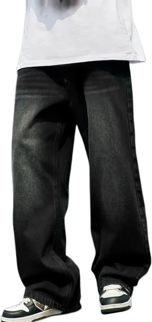 Men's Baggy Jeans Y2k Hip Hop Skater Jeans Vintage Dance Skateboard Pants Loose Fit Denim Jeans