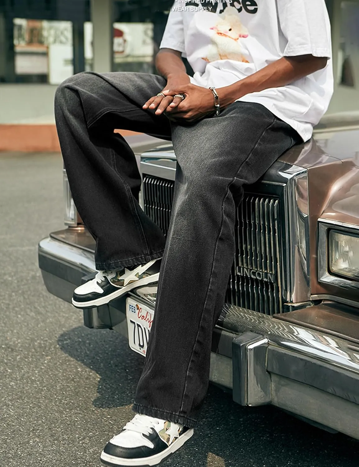 Men's Baggy Jeans Y2k Hip Hop Skater Jeans Vintage Dance Skateboard Pants Loose Fit Denim Jeans