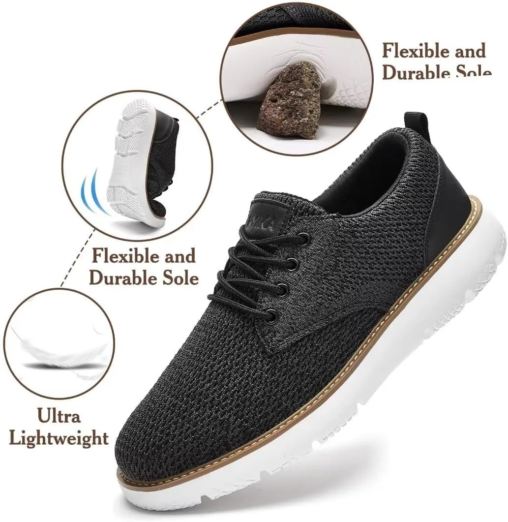 Men's Breathable Mesh Comfortable Business Casual Shoes with Sneakers Design for Long Standing, Office Work, Formal Occasions & Walking