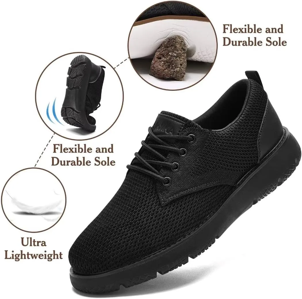 Men's Breathable Mesh Comfortable Business Casual Shoes with Sneakers Design for Long Standing, Office Work, Formal Occasions & Walking