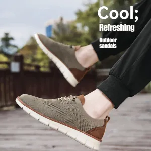 Mens Breeze Oxfords Lace Up Lightweight Comfortable Dress Mesh Sneakers Extra Wide Business Casual Walking Urban