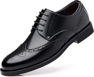 Mens Brogues Classic Oxfords Dress Shoes Formal Business Comfy Breathable Brogues Derby Lace Up Shoes for Men