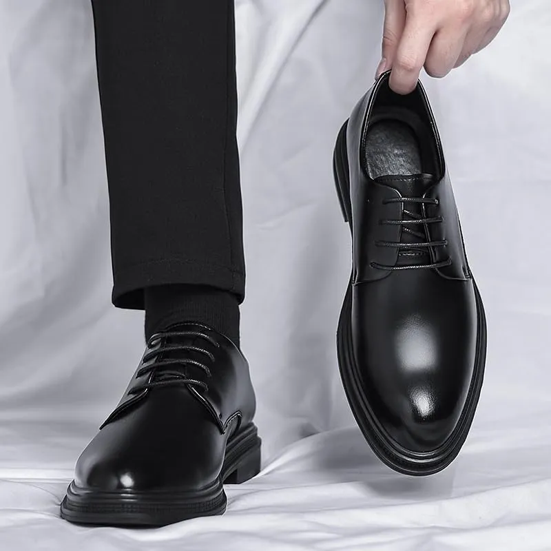 Men's Business Casual Dress Shoes Mens Italy Classic Lace-Up Brogue Oxfords Shoes Modern Formal Leather Derby Shoes(8)