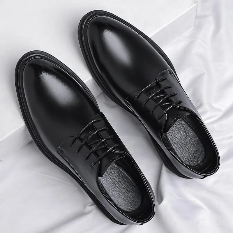 Men's Business Casual Dress Shoes Mens Italy Classic Lace-Up Brogue Oxfords Shoes Modern Formal Leather Derby Shoes(8)