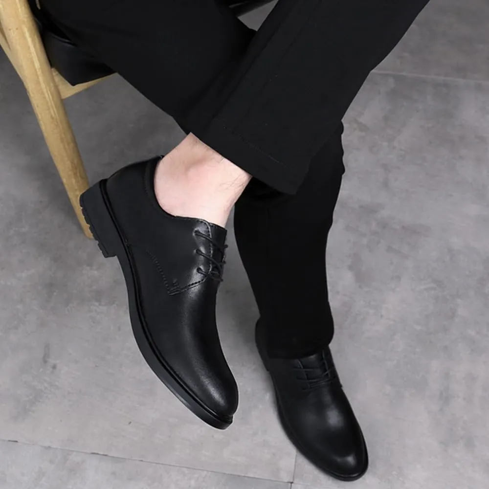 Men's Business Oxford Shoes Casual Leather Derby Shoes Modern Fashion Pointed Toe Lace Up Wedding Office Work Tuxedo Derby Shoes