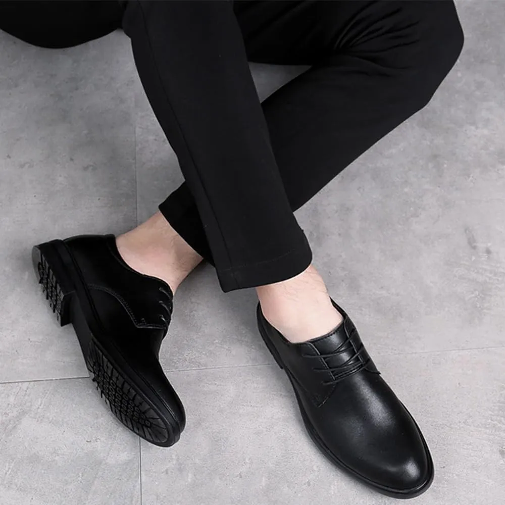 Men's Business Oxford Shoes Casual Leather Derby Shoes Modern Fashion Pointed Toe Lace Up Wedding Office Work Tuxedo Derby Shoes