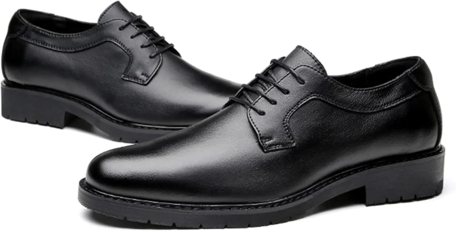Men's Business Shoes, Gentlemen's Low Cut Derby Shoes, Elegant Lace up Leather Shoes, Classic Formal Shoes, Youth Wedding Dress Shoes