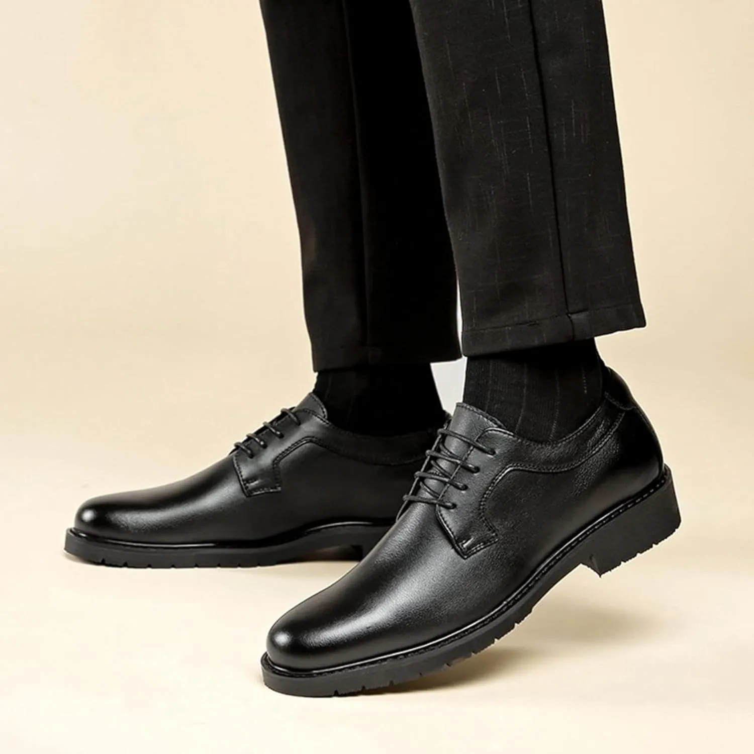 Men's Business Shoes, Gentlemen's Low Cut Derby Shoes, Elegant Lace up Leather Shoes, Classic Formal Shoes, Youth Wedding Dress Shoes