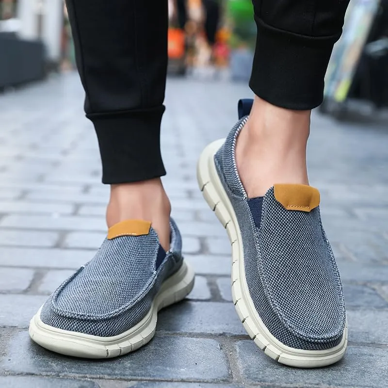 Men's Canvas Slip on Casual Loafers Flat Sneakers Walking Boat Shoes