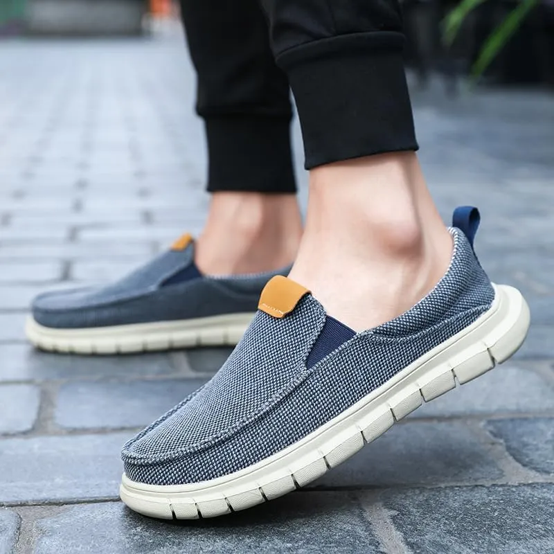 Men's Canvas Slip on Casual Loafers Flat Sneakers Walking Boat Shoes