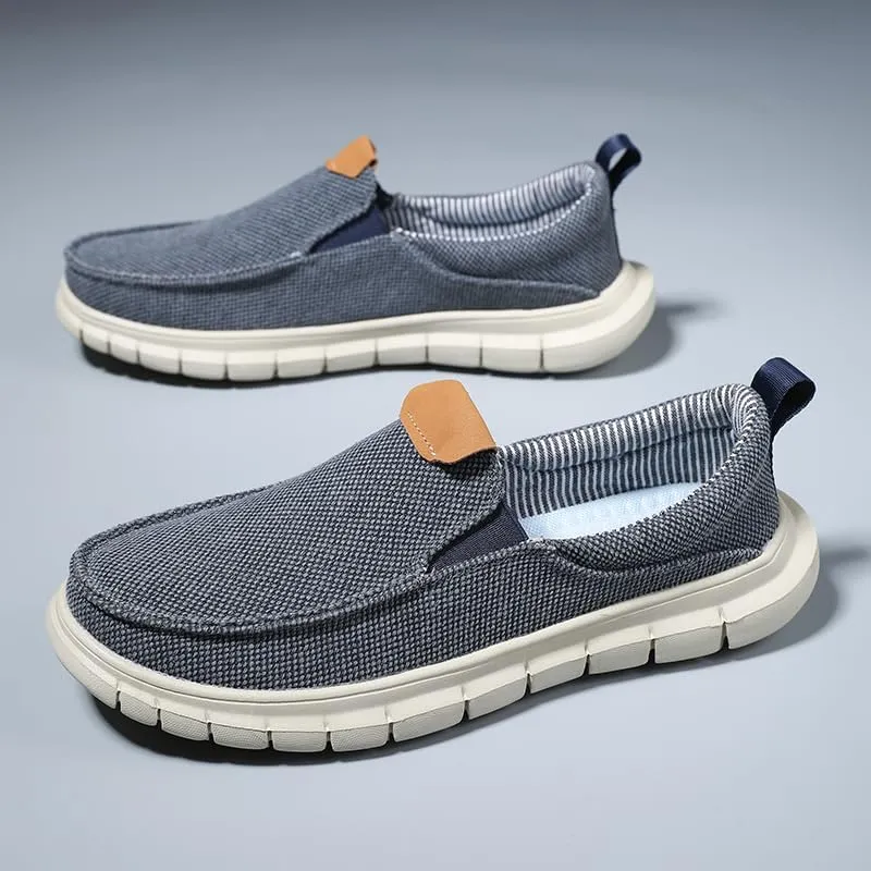 Men's Canvas Slip on Casual Loafers Flat Sneakers Walking Boat Shoes