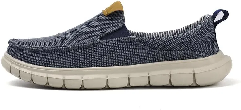Men's Canvas Slip on Casual Loafers Flat Sneakers Walking Boat Shoes