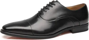 Mens Cap Toe Oxford Leather Lace Up Classic Comfortable Modern Formal Business Dress Shoes for Men