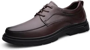 Men's Casual Leather Dress Shoes Breathable Business Derby Sneakers for Office Walking