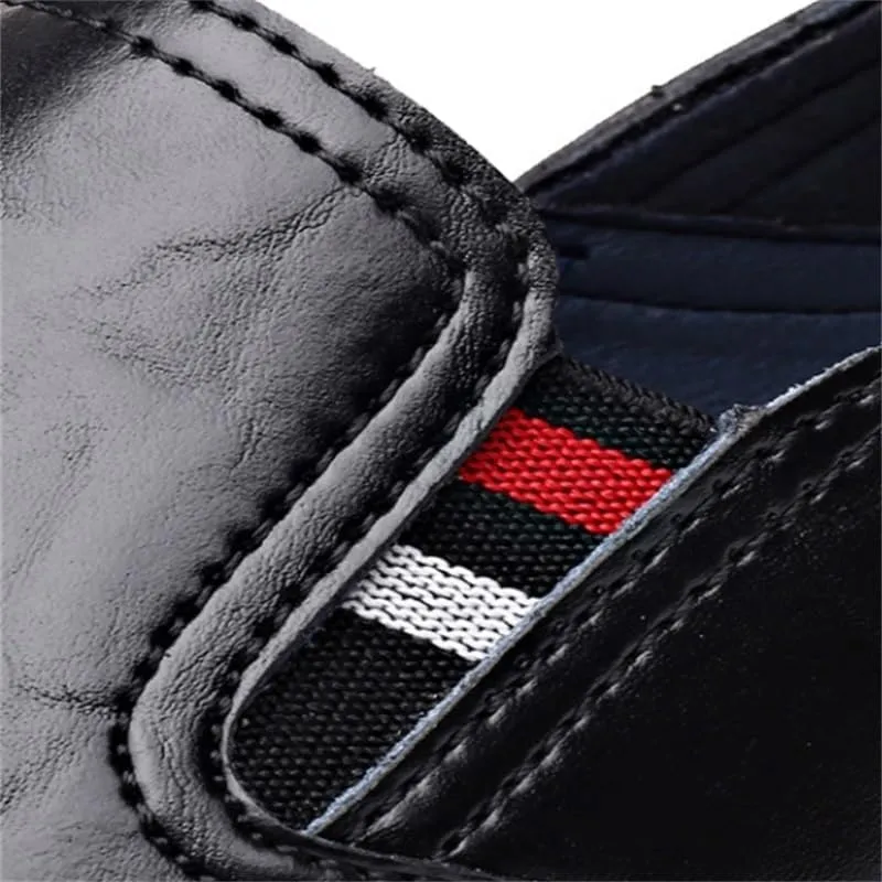 Men's Casual Loafers Flat-Heeled Round-Toed Rubber Shoes Soft-Soled Comfortable Breathable Slip-on Shoes for Men