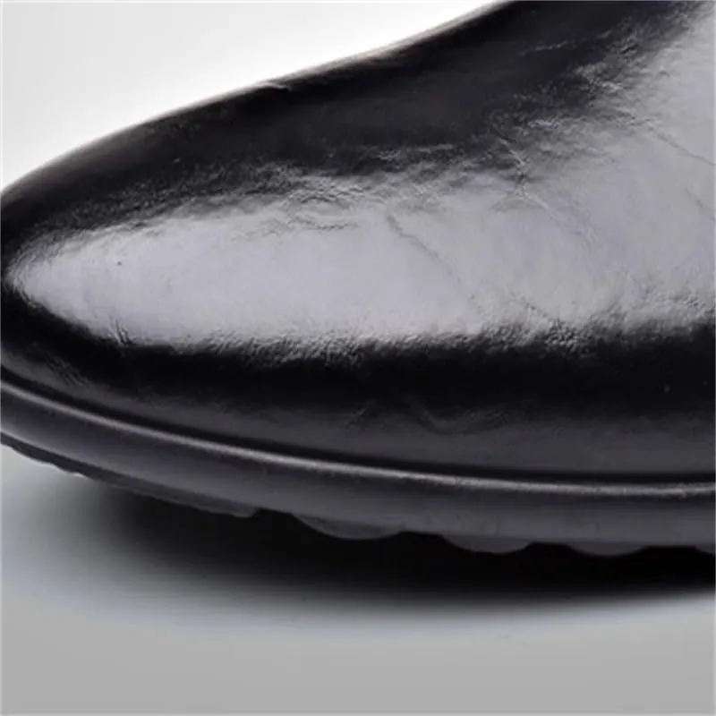 Men's Casual Loafers Flat-Heeled Round-Toed Rubber Shoes Soft-Soled Comfortable Breathable Slip-on Shoes for Men