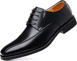 Men's Classic Derby Oxford Dress Shoes, Leather Lace-up (Black, Adult, Men, 8.5, Digital, US Shoe System, M (Medium))