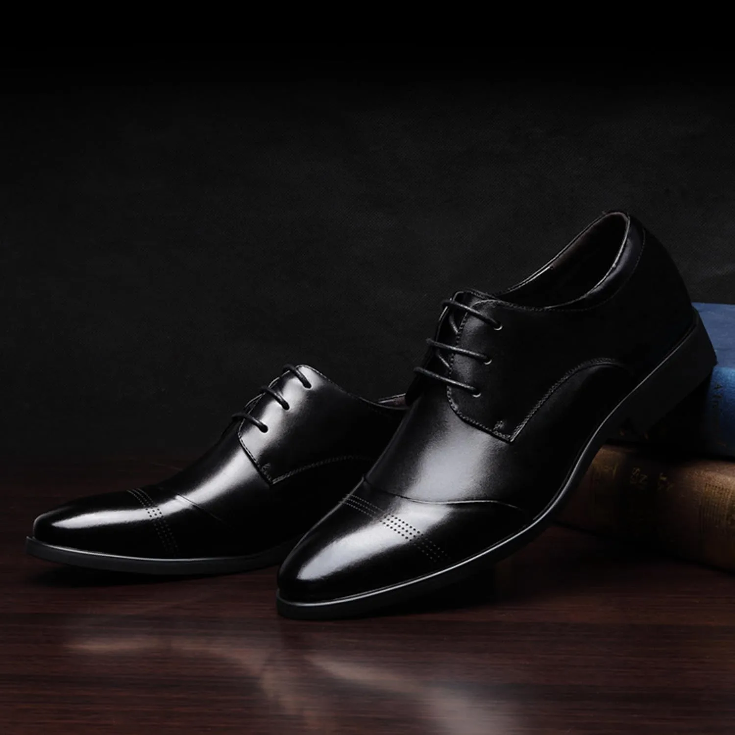 Mens Classic Oxfords Dress Shoes Formal Business Non-Slip Brogues Derby Lace Up Shoes for Men