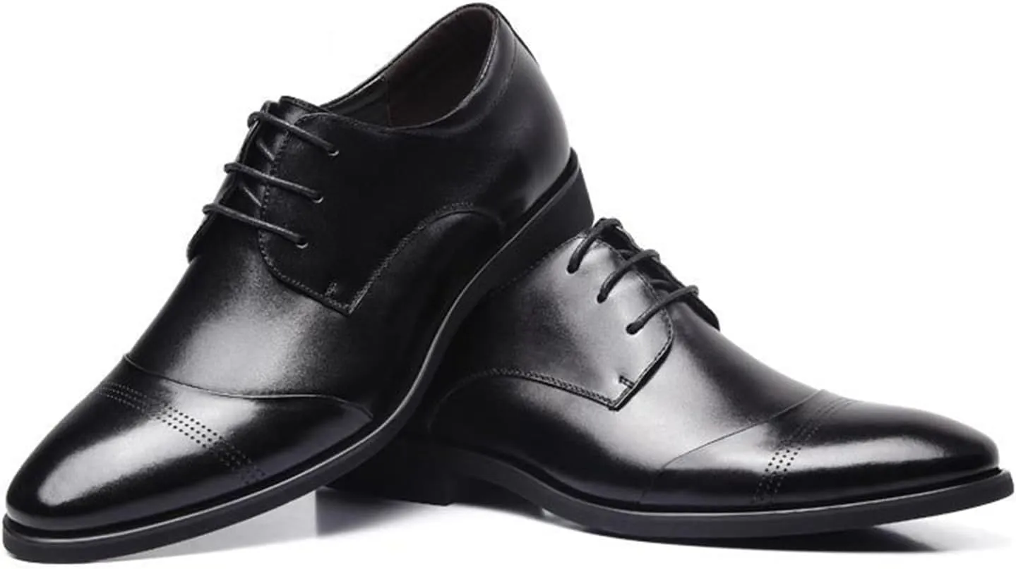 Mens Classic Oxfords Dress Shoes Formal Business Non-Slip Brogues Derby Lace Up Shoes for Men
