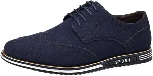 Men's Classic Suede Leather Lace Up Oxford Shoes Business Casual Dress Shoes for Men