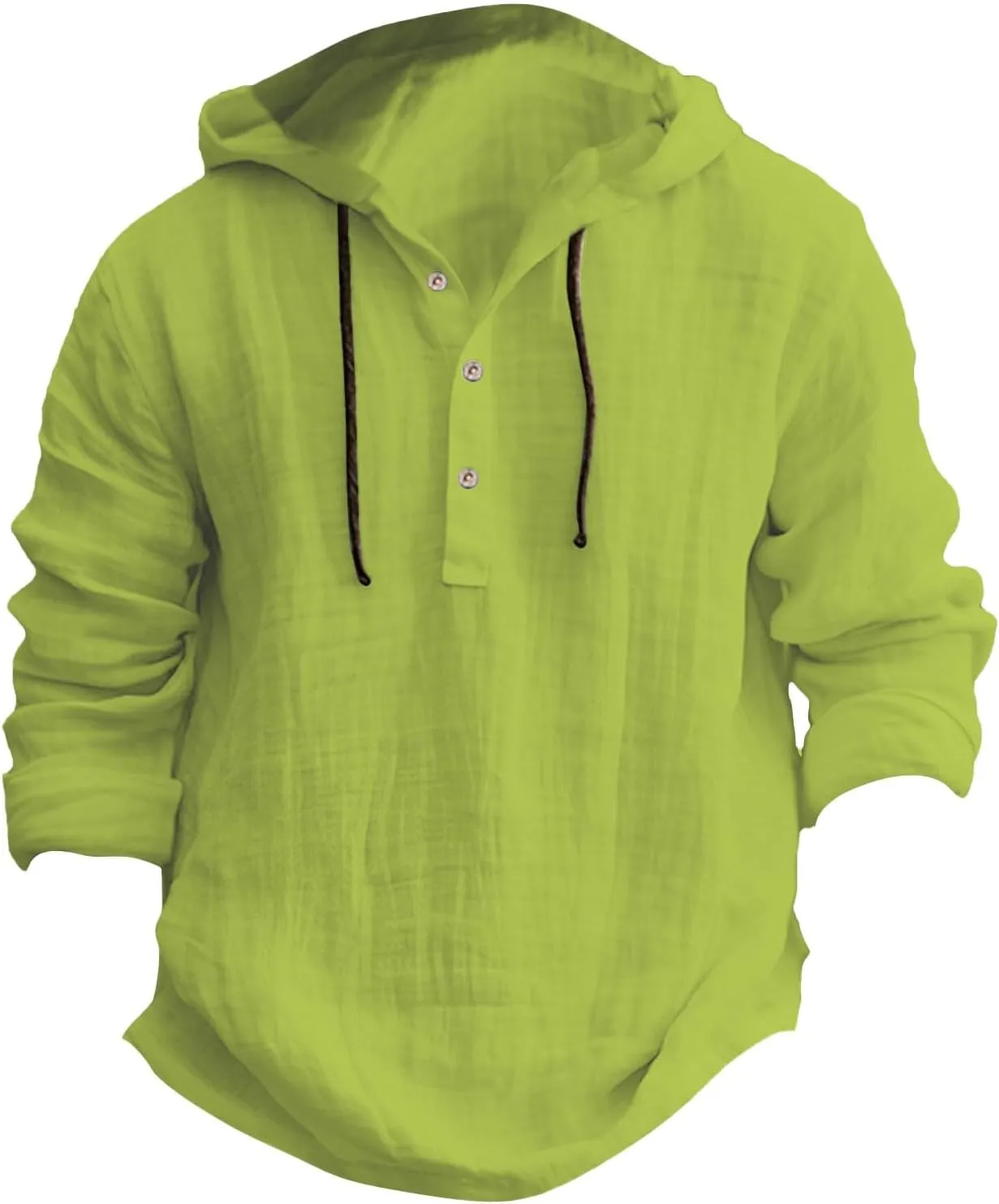 Mens Cotton Linen Shirts with Hood Long Sleeve Button Down Summer Tops Roll-Up Sleeve Lightweight Dry Fit Beach Tees