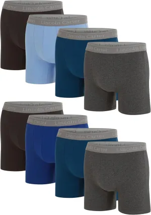 Mens Cotton Stretch Boxer Briefs, Fly/No Fly - Breathable Anti Chafing Tagless Underwear for Men - Multipack