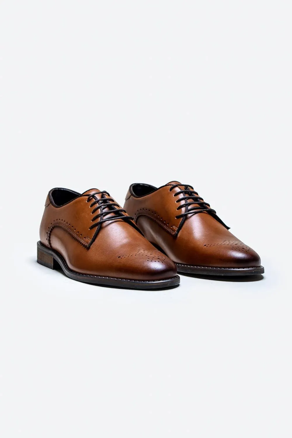 Men’s Derby Lace Up Footwear Wedding Business Perforated Brogue Dress Shoes