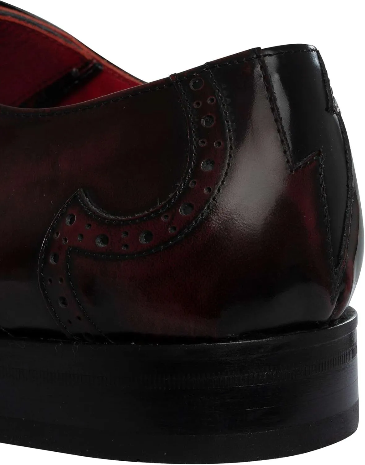 Men's Derby Leather Shoes, Burgundy