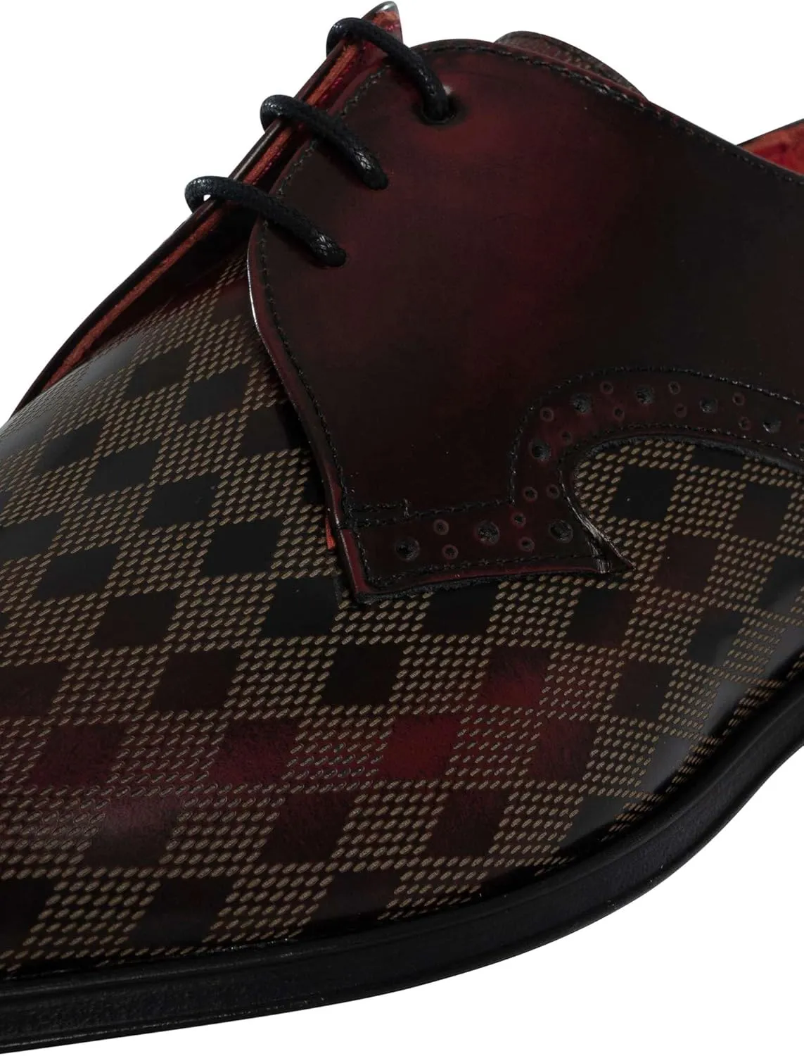 Men's Derby Leather Shoes, Burgundy
