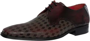Men's Derby Leather Shoes, Burgundy