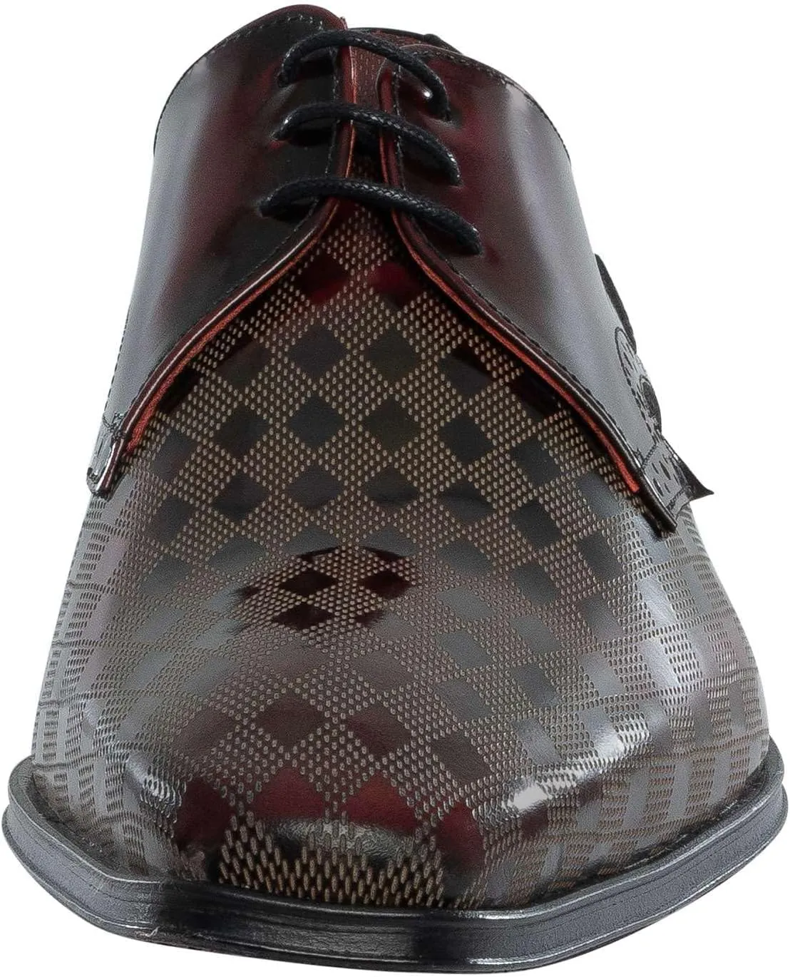 Men's Derby Leather Shoes, Burgundy