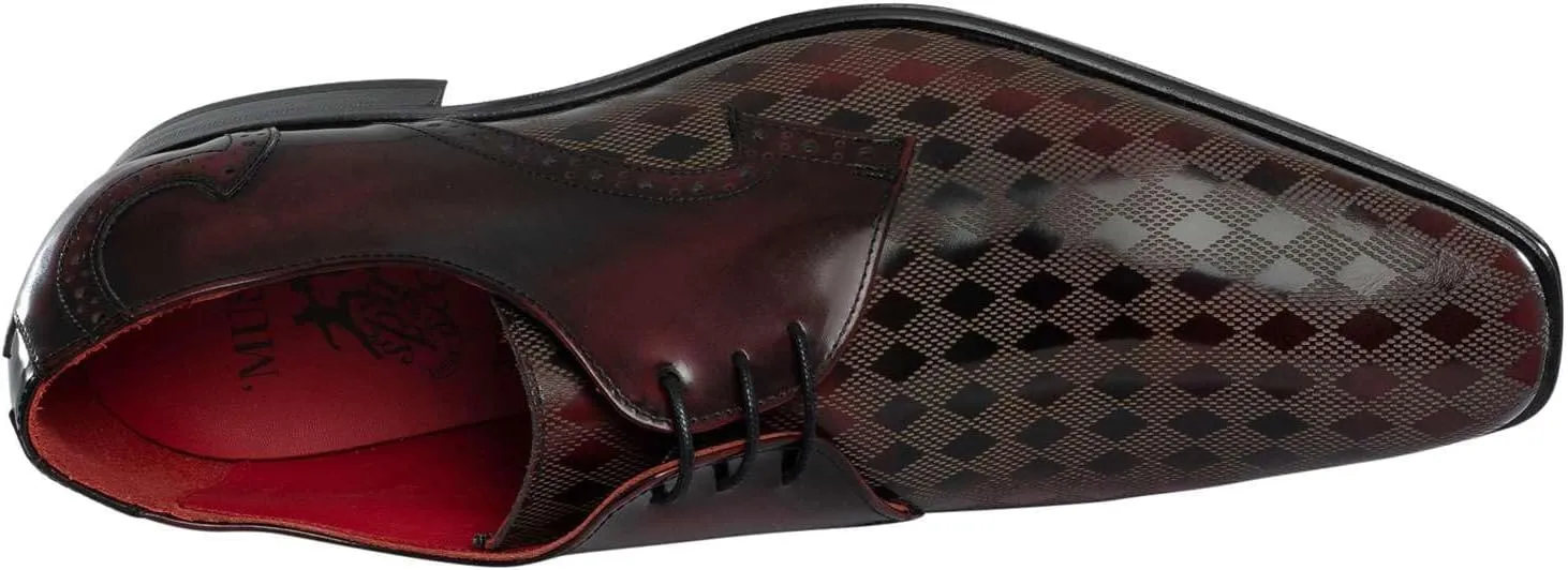 Men's Derby Leather Shoes, Burgundy