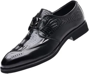 Mens Derby Shoes All-Day Comfort Business Wingtip Lace Up Dress Shoes Business Fashion Round Toe Casual Dress Shoes(Black,10)