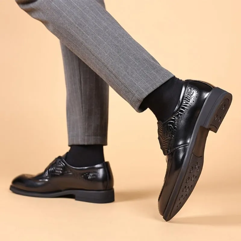Mens Derby Shoes All-Day Comfort Business Wingtip Lace Up Dress Shoes Business Fashion Round Toe Casual Dress Shoes(Black,10)