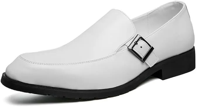 Mens Derby Shoes Outdoor Fashion Classic Pointed Toe Lace Up Low Top Leather Dress Shoes Classic Lace-up Shiny Patent Leather Dress Shoes(White,9.5)