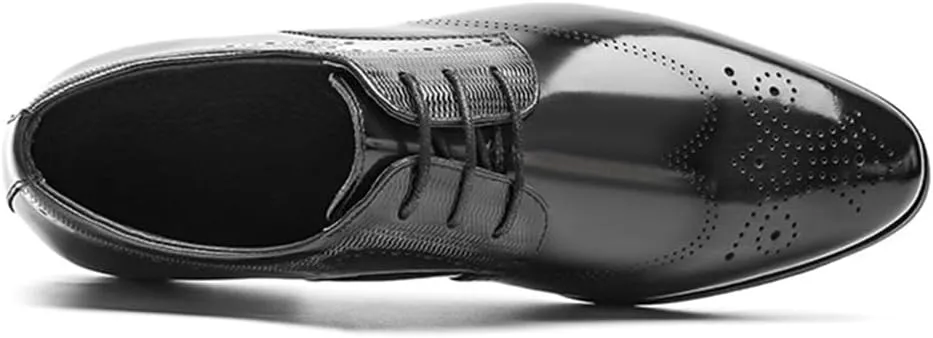 Mens Dress Oxford Shoes for Men Classic Wingtip Brogues Low Heel Lace-ups Formal Shoes for Office Business Wedding