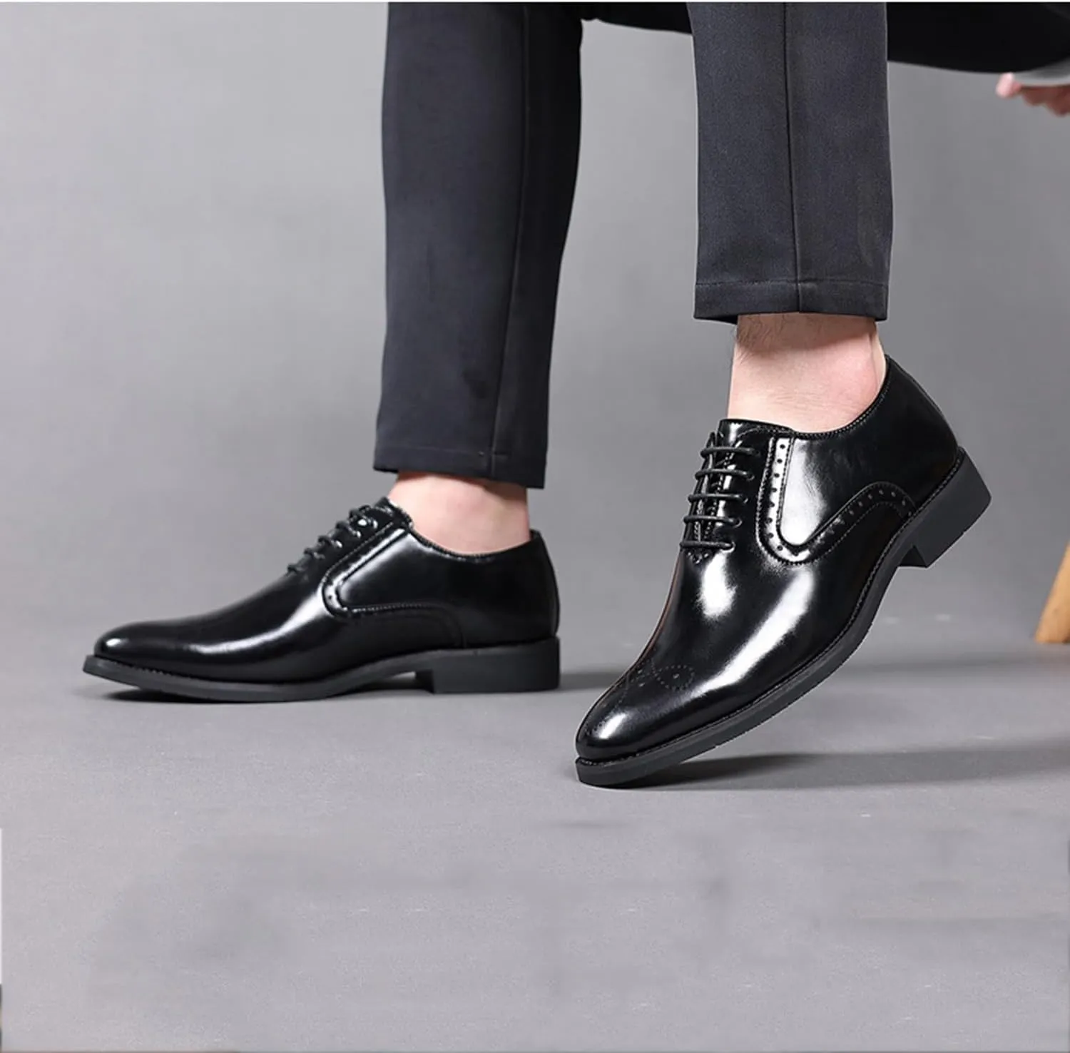Men's Dress Oxfords Shoes Non-Slip Brogues Classic Bussiness Oxford Derby Shoes for Men