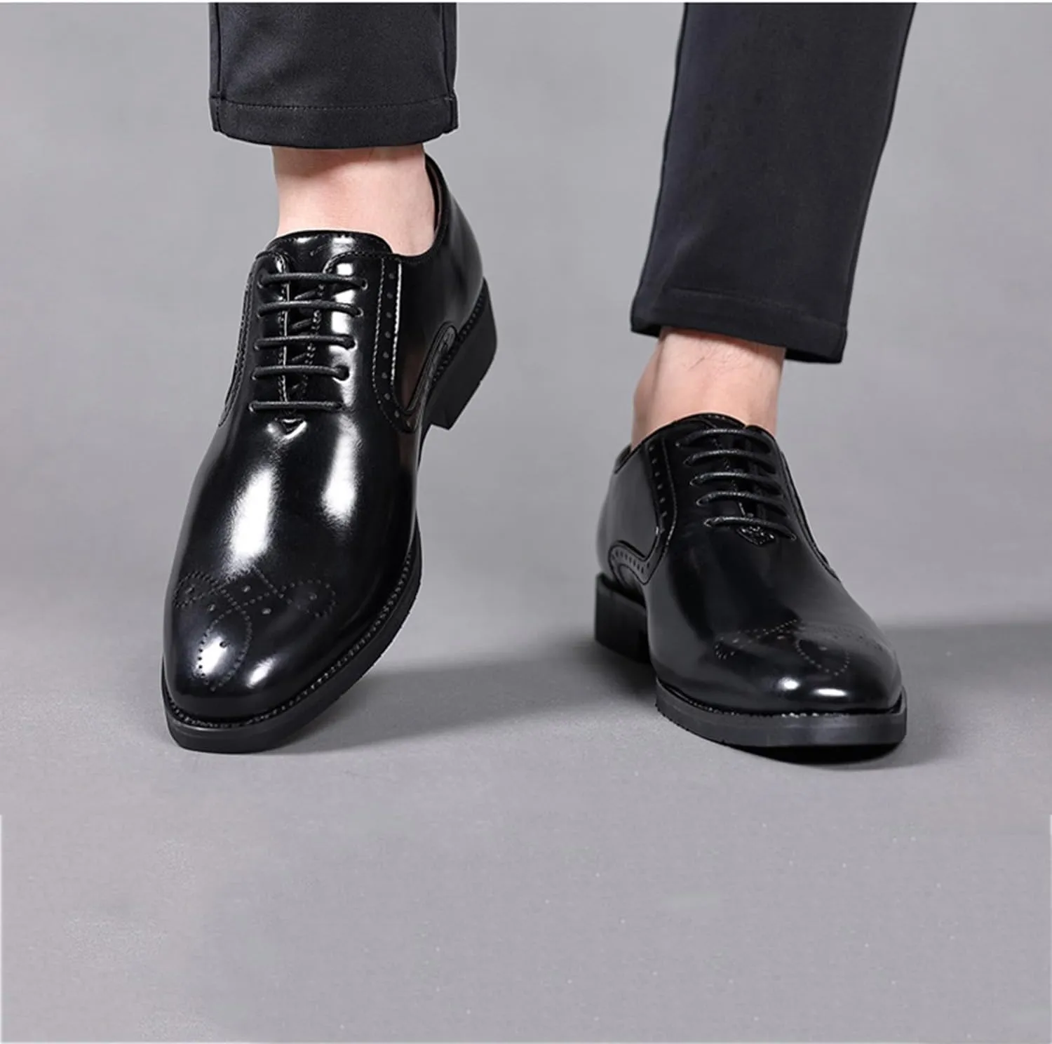 Men's Dress Oxfords Shoes Non-Slip Brogues Classic Bussiness Oxford Derby Shoes for Men